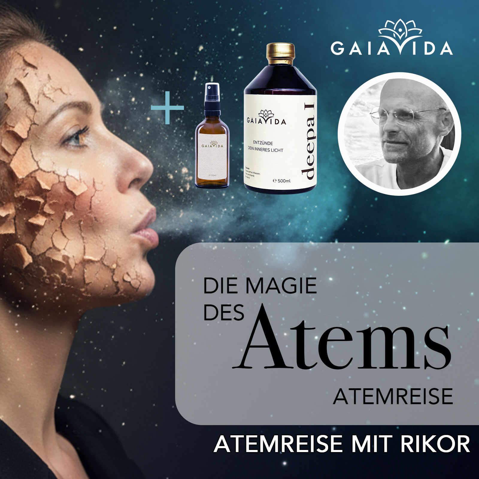 Atemreise: JEDEN TAG EINEN TAG JÜNGER BLEIBEN + 1 Flasche deepa I + Sprühflasche